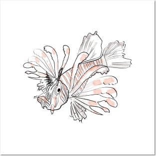 Lion Fish Watercolor Posters and Art